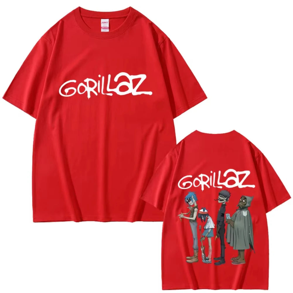Hot Alternative Rock Band Gorillaz Graphic T-shirts Men Women Hip Hop Fashion T Shirt Summer Male Casual Soft Cotton Tshirt Tops