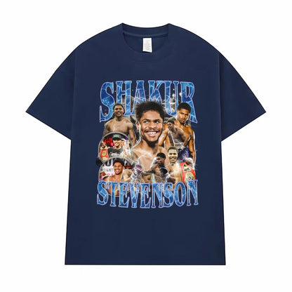 Shakur Stevenson Undefeated Graphic T Shirts Men's Clothes Gothic Violence Aesthetic T-shirt Male Summer Tops Streetwear T Shirt