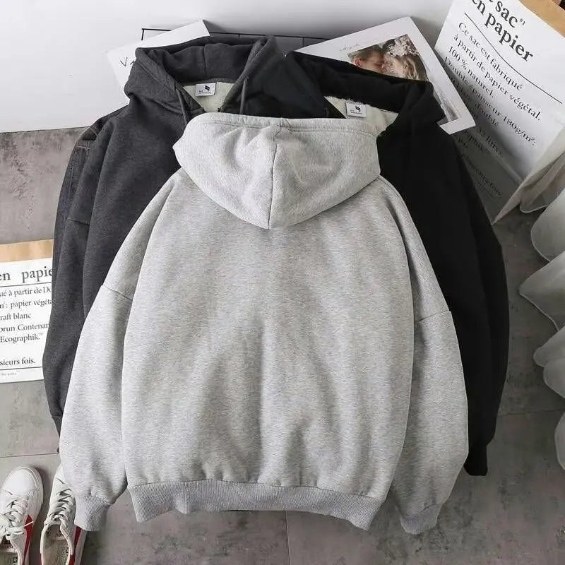 Fleece Hoodies Men's Warm Coats Fleece Sweatshirt with Hood Zipper Cardigans Men's Sportswear Thicken Warm Jackets