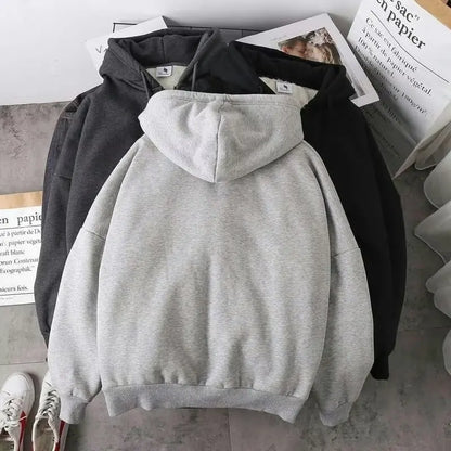 Fleece Hoodies Men's Warm Coats Fleece Sweatshirt with Hood Zipper Cardigans Men's Sportswear Thicken Warm Jackets