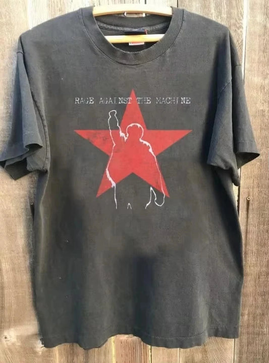 Rage Against The Machine Graphic Charcoal Unisex Shirt Men Clothing T-shirts Suitable for Both Men Women Luxury Man Clothing