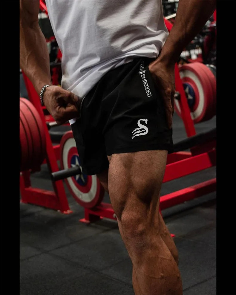 Men's Shorts Sweatpants Hipster Three-quarter Pants Muscle Fitness Summer Running Training Quick-drying Breathable Stretch Pants