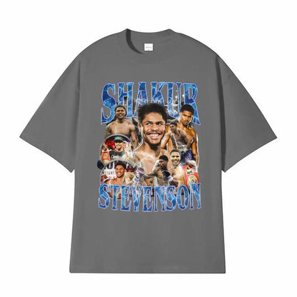 Shakur Stevenson Undefeated Graphic T Shirts Men's Clothes Gothic Violence Aesthetic T-shirt Male Summer Tops Streetwear T Shirt