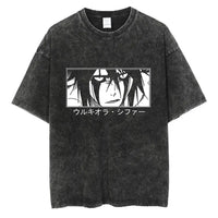 New Men Tshirt for Ropa Hombre Hot Ulquiorra Cifer Arrival Mens Clothes Tee Shirt Graphic T-Shirts Bleach Anime Washed 62973