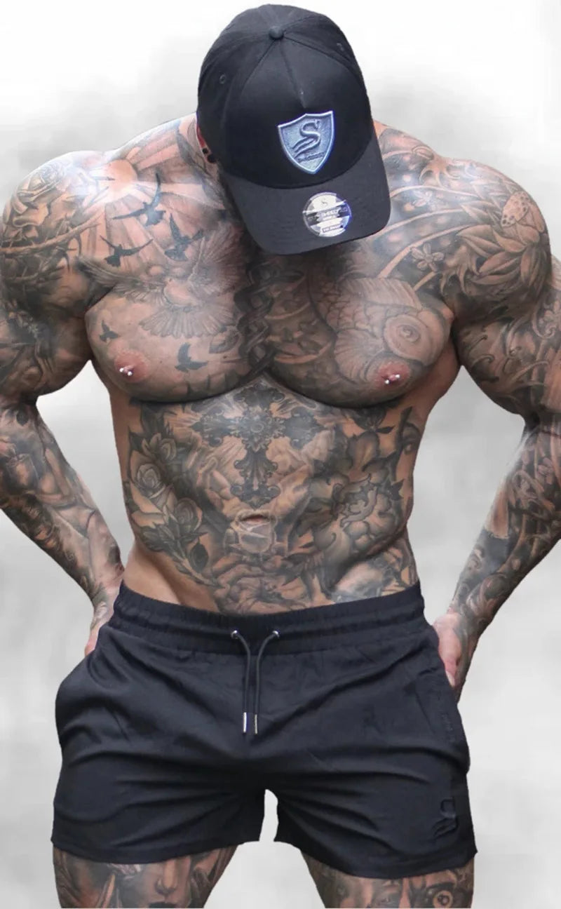 Men's Shorts Sweatpants Hipster Three-quarter Pants Muscle Fitness Summer Running Training Quick-drying Breathable Stretch Pants