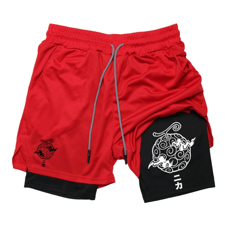 2-in-1 Shorts for Men Summer Athletic Quick Dry with Phone Pocket Gym Workout Running Comfortable Training Moisture Absorbing