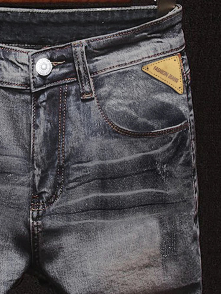 High End Denim Shorts for Men Summer New Business Fashion Thin Stretch Short Casual Pants Male Retro Washed Daily Slim Jeans