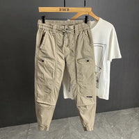Mens Trousers Summer Cargo Pants Retro Streetwear Pockets Jogger Pants Casual Harem Trendy Fit Daily Thin Men's Clothes 2024