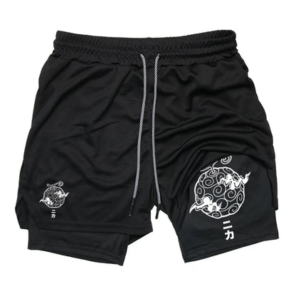 2-in-1 Shorts for Men Summer Athletic Quick Dry with Phone Pocket Gym Workout Running Comfortable Training Moisture Absorbing