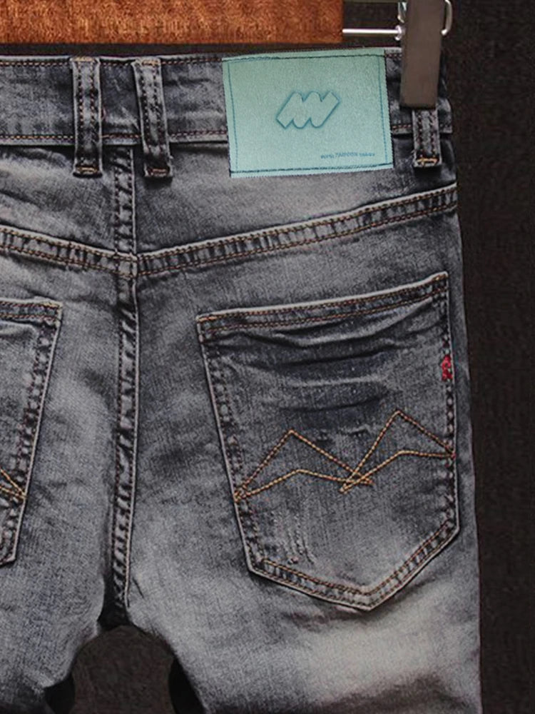 High End Denim Shorts for Men Summer New Business Fashion Thin Stretch Short Casual Pants Male Retro Washed Daily Slim Jeans