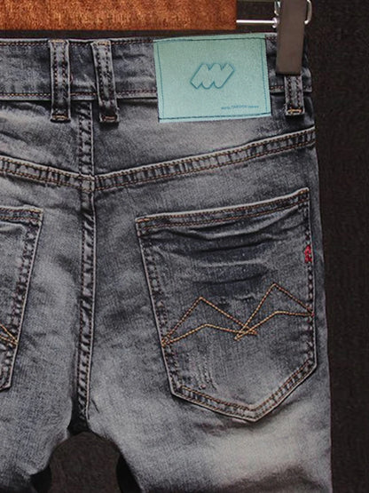 High End Denim Shorts for Men Summer New Business Fashion Thin Stretch Short Casual Pants Male Retro Washed Daily Slim Jeans