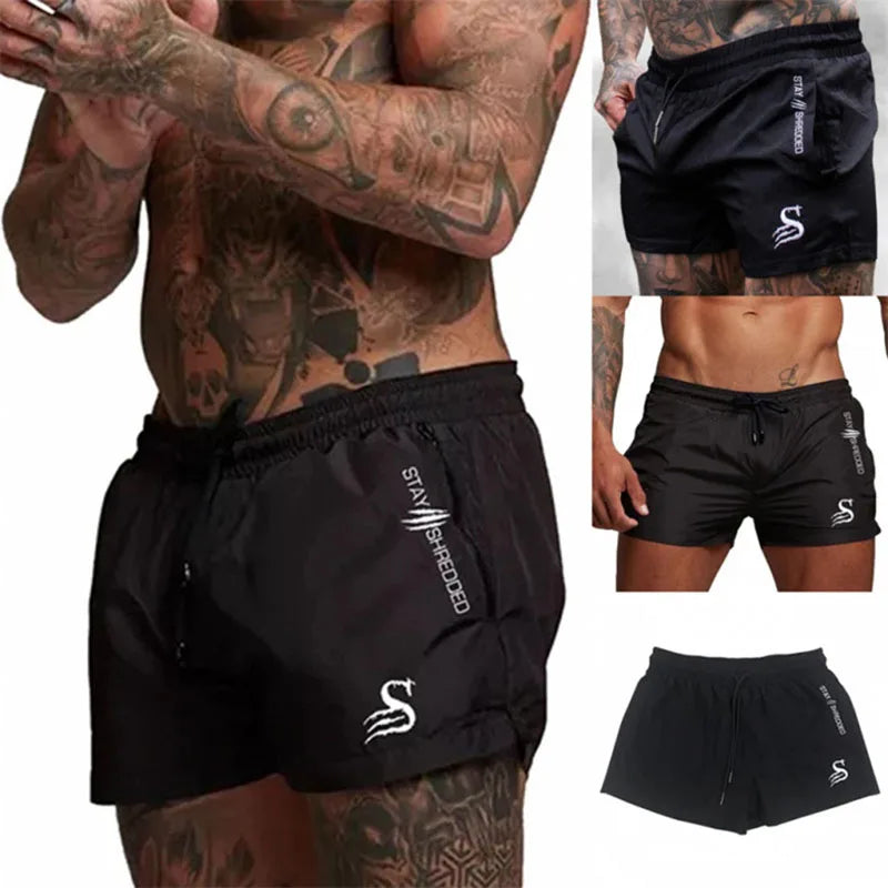 Men's Shorts Sweatpants Hipster Three-quarter Pants Muscle Fitness Summer Running Training Quick-drying Breathable Stretch Pants