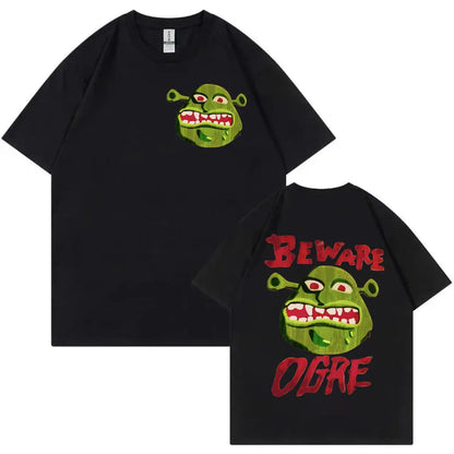 2026 Animated Film Shrek Graphic T Shirts Men Women Gothic Vintag High-end Luxury Unisex Style Both of Men and Women