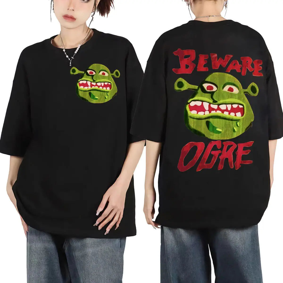2026 Animated Film Shrek Graphic T Shirts Men Women Gothic Vintag High-end Luxury Unisex Style Both of Men and Women