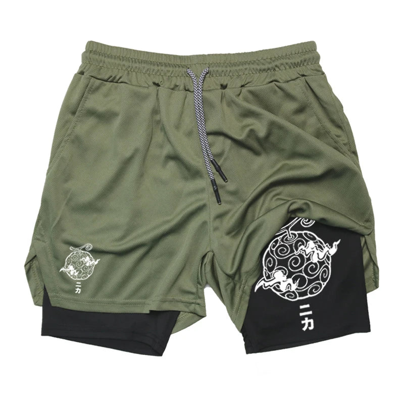 2-in-1 Shorts for Men Summer Athletic Quick Dry with Phone Pocket Gym Workout Running Comfortable Training Moisture Absorbing