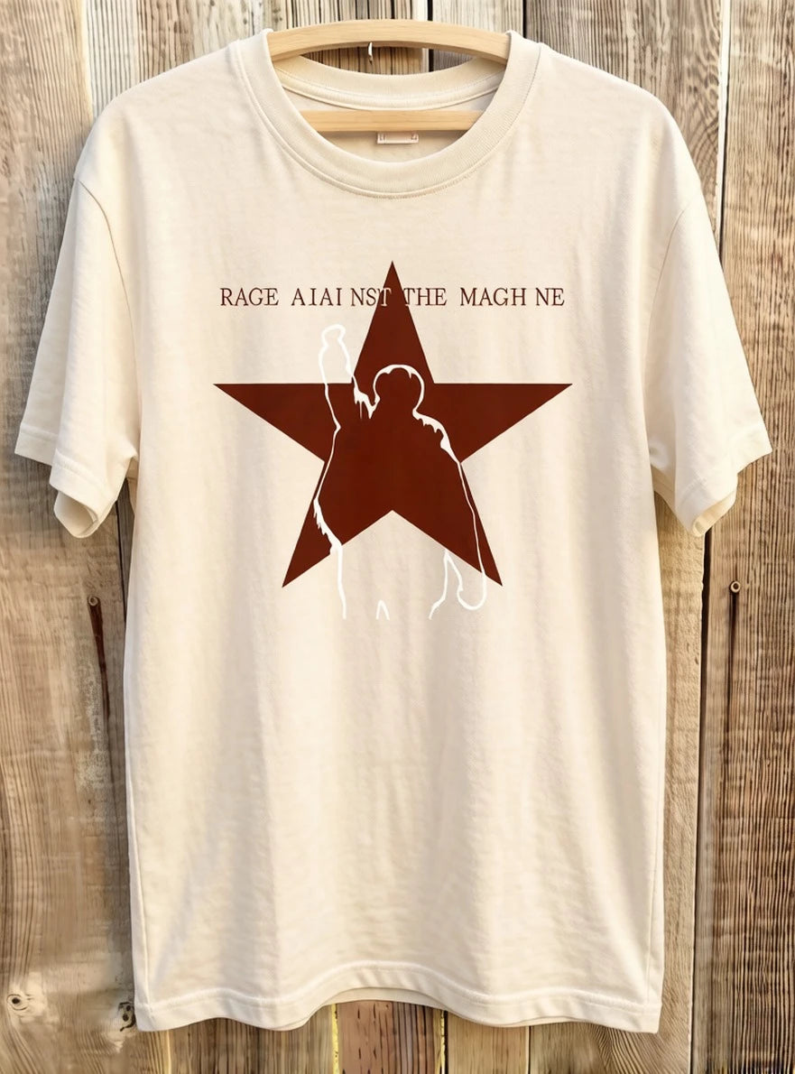 Rage Against The Machine Graphic Charcoal Unisex Shirt Men Clothing T-shirts Suitable for Both Men Women Luxury Man Clothing