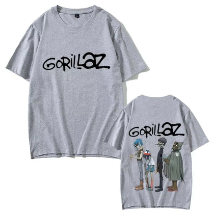 Hot Alternative Rock Band Gorillaz Graphic T-shirts Men Women Hip Hop Fashion T Shirt Summer Male Casual Soft Cotton Tshirt Tops