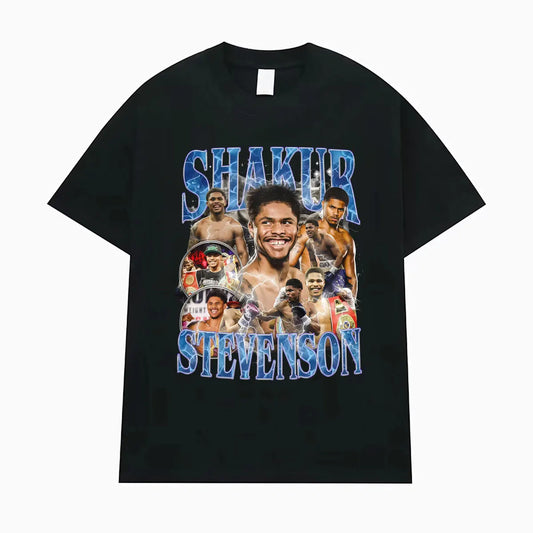 Shakur Stevenson Undefeated Graphic T Shirts Men's Clothes Gothic Violence Aesthetic T-shirt Male Summer Tops Streetwear T Shirt