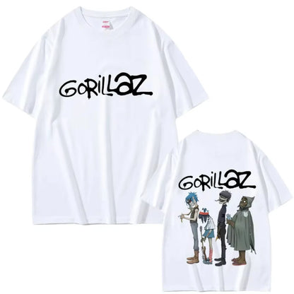 Hot Alternative Rock Band Gorillaz Graphic T-shirts Men Women Hip Hop Fashion T Shirt Summer Male Casual Soft Cotton Tshirt Tops