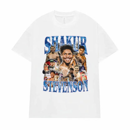Shakur Stevenson Undefeated Graphic T Shirts Men's Clothes Gothic Violence Aesthetic T-shirt Male Summer Tops Streetwear T Shirt