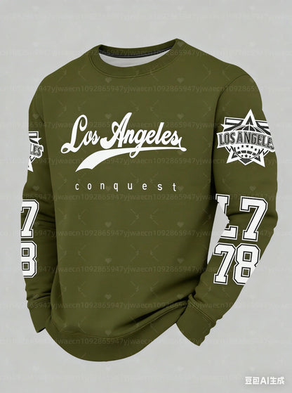 2026 Mens Long Sleeves LOS ANGELES 78 Print Men's Sweatshirt O -Neck Long Sleeve Pullover Hoodies Men WOMEN  Sports Hoodies