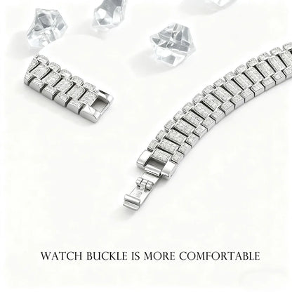 IGOTOS 1.2mm Moissanite Watch Chain Bracelet 925 Sterling Silver Certified Women Men Full Diamond Bangle Fine Jewelry
