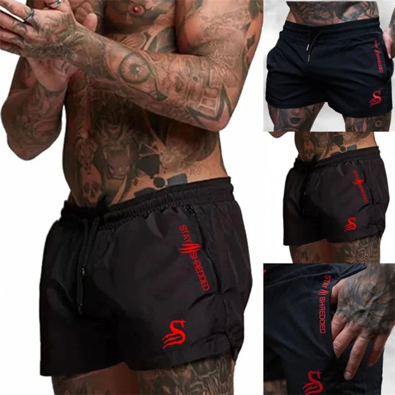 Men's Shorts Sweatpants Hipster Three-quarter Pants Muscle Fitness Summer Running Training Quick-drying Breathable Stretch Pants