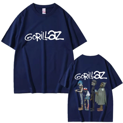Hot Alternative Rock Band Gorillaz Graphic T-shirts Men Women Hip Hop Fashion T Shirt Summer Male Casual Soft Cotton Tshirt Tops
