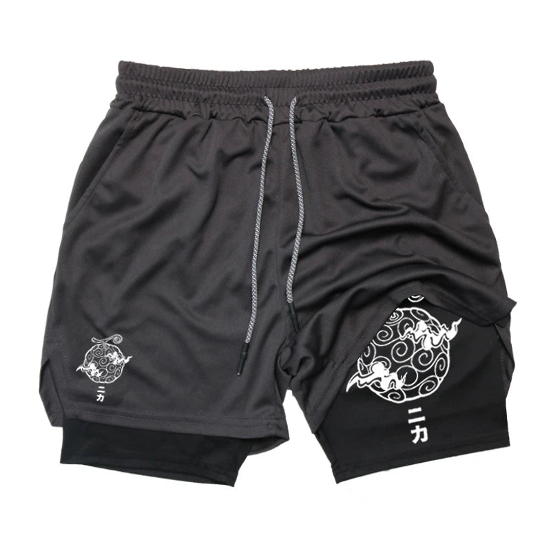 2-in-1 Shorts for Men Summer Athletic Quick Dry with Phone Pocket Gym Workout Running Comfortable Training Moisture Absorbing