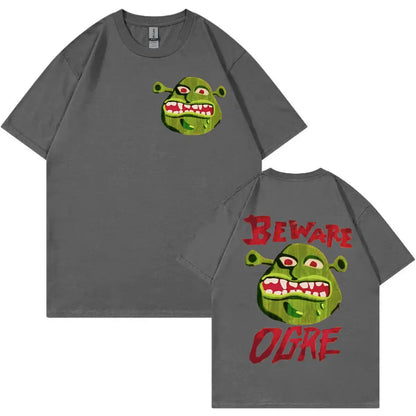2026 Animated Film Shrek Graphic T Shirts Men Women Gothic Vintag High-end Luxury Unisex Style Both of Men and Women