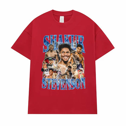 Shakur Stevenson Undefeated Graphic T Shirts Men's Clothes Gothic Violence Aesthetic T-shirt Male Summer Tops Streetwear T Shirt