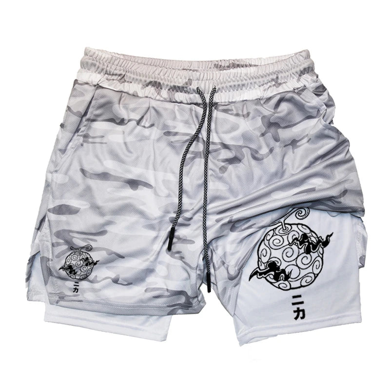 2-in-1 Shorts for Men Summer Athletic Quick Dry with Phone Pocket Gym Workout Running Comfortable Training Moisture Absorbing