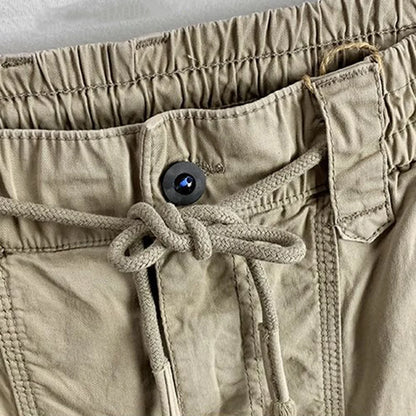 Mens Trousers Summer Cargo Pants Retro Streetwear Pockets Jogger Pants Casual Harem Trendy Fit Daily Thin Men's Clothes 2024